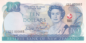 New Zealand, 10 Dollars, 1990, UNC, p176
UNC
Low Serial NumberQueen Elizabeth II Portrait
Estimate: USD 40 - 80