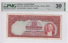 Turkey, 10 Lira, 1938, VF, p128
VF
PMG 30
Estimate: USD 400 - 800