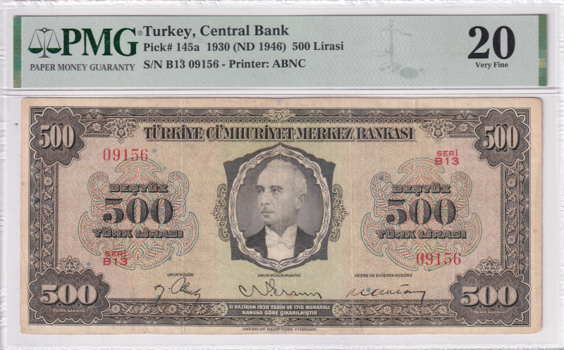 Turkey, 500 Lira, 1930, VF, p145a
VF
PMG 20
Estimate: USD 5000 - 10000