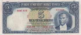 Turkey, 5 Lira, 1937, VF(+), p127, 2.Emission
VF(+)
Estimate: USD 75 - 150