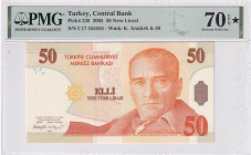 Turkey, 50 Lira, 2005, UNC, p220
UNC
PMG 70 EPQHigh Condition
Estimate: USD 2500 - 5000
