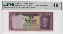 Turkey, 2 1/2 Lira, 1947, XF, p140, 3.Emission
XF
PMG 40
Estimate: USD 150 - 300