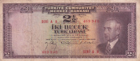 Turkey, 2 1/2 Lira, 1947, VF, p140, 3.Emission
VF
Split
Estimate: USD 75 - 150