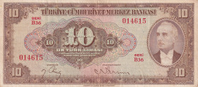Turkey, 10 Lira, 1948, VF, p148, 4.Emission
VF
repaired
Estimate: USD 100 - 200