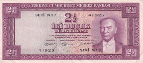 Turkey, 2 1/2 Lira, 1955, VF(+), p151, 5.Emission
VF(+)
Estimate: USD 30 - 60