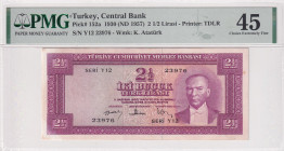 Turkey, 2 1/2 Lira, 1957, XF, p152, 5.Emission
XF
PMG 45
Estimate: USD 100 - 200