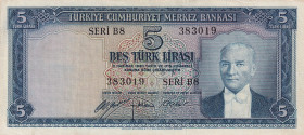 Turkey, 5 Lira, 1952, VF(+), p154, 5.Emission
VF(+)
Light stained
Estimate: USD 30 - 60