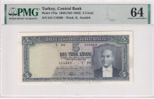 Turkey, 5 Lira, 1965, UNC, p174a, 5.Emission
UNC
PMG 64
Estimate: USD 100 - 200