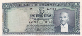 Turkey, 5 Lira, 1965, AUNC, p174a, 5.Emission
AUNC
Estimate: USD 150 - 300