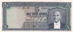 Turkey, 5 Lira, 1965, XF(+), p174a, 5.Emission
XF(+)
Pressed
Estimate: USD 30 - 60