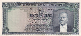 Turkey, 5 Lira, 1965, XF(+), p174a, 5.Emission
XF(+)
Estimate: USD 30 - 60