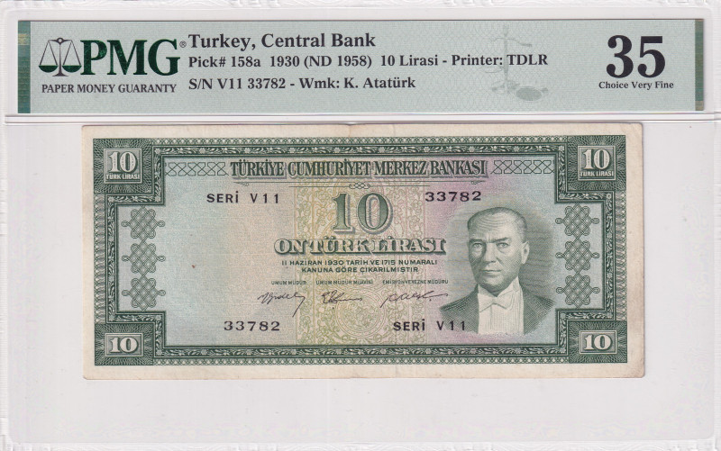 Turkey, 10 Lira, 1958, VF, p158a, 5.Emission
VF
PMG 35
Estimate: USD 100 - 20...