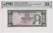 Turkey, 10 Lira, 1961, AUNC, p160, 5.Emission
AUNC
PMG 55
Estimate: USD 100 - 200