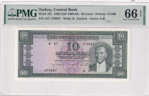 Turkey, 10 Lira, 1960/1963, UNC, p161, 5.Emission
UNC
PMG 66 EPQ10th banknote with highest score
Estimate: USD 450 - 900