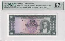 Turkey, 10 Lira, 1960/1963, UNC, p161, 5.Emission
UNC
PMG 67 EPQHigh ConditionTOP POP
Estimate: USD 500 - 1000