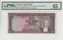 Turkey, 50 Lira, 1957, XF, p165, 5.Emission
XF
PMG 45
Estimate: USD 200 - 400