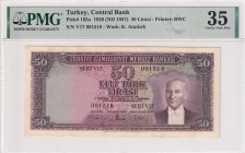 Turkey, 50 Lira, 1957, VF, p165, 5.Emission
VF
PMG 35
Estimate: USD 100 - 200