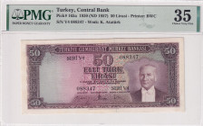 Turkey, 50 Lira, 1957, VF, p165, 5.Emission
VF
PMG 35
Estimate: USD 100 - 200