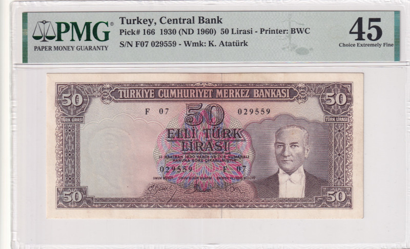 Turkey, 50 Lira, 1960, XF, p166, 5.Emission
XF
PMG 45
Estimate: USD 150 - 300