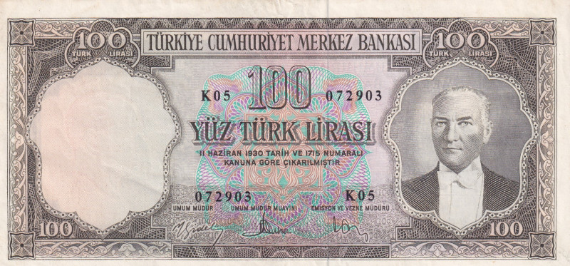 Turkey, 100 Lira, 1958, XF, p169, 5.Emission
XF
Natural
Estimate: USD 400 - 8...