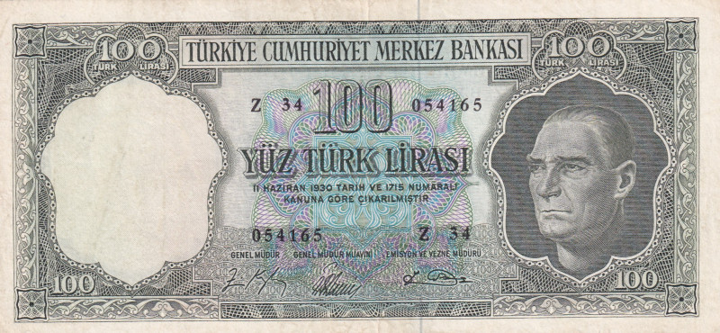 Turkey, 100 Lira, 1964, VF(+), p177, 5.Emission
VF(+)
Estimate: USD 15 - 30