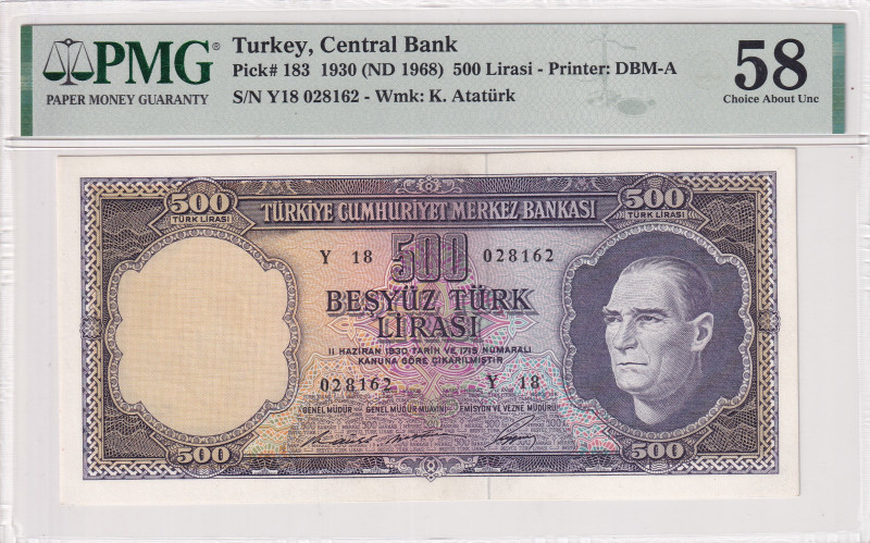 Turkey, 500 Lira, 1968, AUNC, p183, 5.Emission
AUNC
PMG 58
Estimate: USD 100 ...