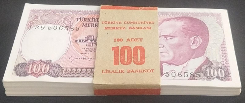 Turkey, 100 Lira, 1984, UNC, p194, BUNDLE
UNC
7.Emission(Total 100 Banknotes)...