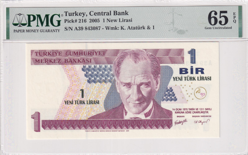 Turkey, 1 Yeni Türk Lirası, 2005, UNC, p216, 8. Emisyon
UNC
PMG 65 EPQ
Estima...