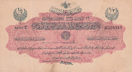 Turkey, Ottoman Empire, 1/2 Livre, 1916, XF, p82, Talat / Hüseyin Cahid
XF
V. Mehmed Reşad Period, AH: 22 December 1331, sign: Talat / Hüseyin Cahid...