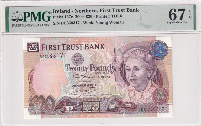 Northern Ireland, 20 Pounds, 2009, UNC, p137c
UNC
PMG 67 EPQHigh Condition
Es...