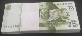 Pakistan, 75 Rupees, 2022, UNC, p56, BUNDLE
UNC
(Total 100 Banknotes)Commemorative banknote
Estimate: USD 30 - 60