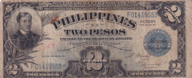 Philippines, 2 Pesos, 1944, FINE, p95a
FINE
Victory SeriesThere are stains and split
Estimate: USD 20 - 40