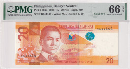 Philippines, 20 Piso, 2014, UNC, p206a
UNC
PMG 66 EPQSOLID 4's
Estimate: USD 250 - 500