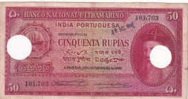 Portuguese India, 50 Rupias, 1945, VF, p36
VF
Stained
Estimate: USD 75 - 150