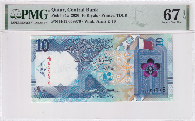 Qatar, 10 Riyals, 2020, UNC, p34a
UNC
PMG 67 EPQHigh Condition
Estimate: USD ...