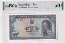 Rhodesia, 5 Pounds, 1966, AUNC, p29a
AUNC
PMG 50 EPQQueen Elizabeth II Portrait
Estimate: USD 500 - 1000