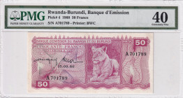 Rwanda-Burundi, 50 Francs, 1960, XF, p48d
XF
PMG 40
Estimate: USD 500 - 1000