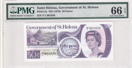 Saint Helena, 50 Pence, 1979, UNC, p5a
UNC
PMG 66 EPQQueen Elizabeth II Portrait
Estimate: USD 50 - 100