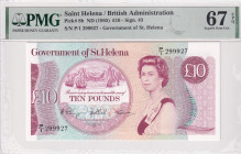 Saint Helena, 10 Pounds, 1985, UNC, p8b
UNC
PMG 67 EPQQueen Elizabeth II PortraitHigh Condition
Estimate: USD 75 - 150