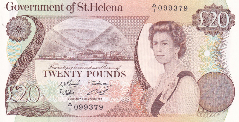 Saint Helena, 20 Pounds, 1986, UNC, p10a
UNC
Queen Elizabeth II Portrait
Esti...