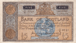 Scotland, 5 Pounds, 1956, VF, p101a
VF
Estimate: USD 150 - 300