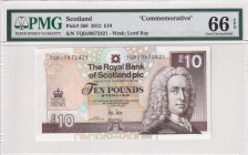 Scotland, 10 Pounds, 2012, UNC, p368
UNC
PMG 66 EPQCommemorative banknote
Estimate: USD 75 - 150