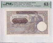 Serbia, 100 Dinara, 1941, UNC, p23
UNC
PMG 63 EPQ
Estimate: USD 75 - 150