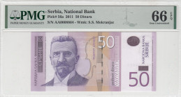 Serbia, 50 Dinara, 2011, UNC, p56a
UNC
PMG 66 EPQ
Estimate: USD 25 - 50