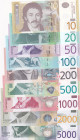 Serbia, 10-20-50-100-200-500-1.000-2.000-5.000 Dinara, 2003/2013, (Total 9 banknotes)
10-20-50-100-500-1.000-2.000 Dinara, UNC; 200-5.000 Dinara, AUN...