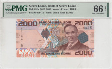Sierra Leone, 2.000 Leones, 2010, UNC, p31a
UNC
PMG 66 EPQ
Estimate: USD 25 - 50