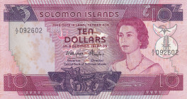 Solomon Islands, 10 Dollars, 1984, AUNC, p11
AUNC
StainedQueen Elizabeth II Portrait
Estimate: USD 50 - 100