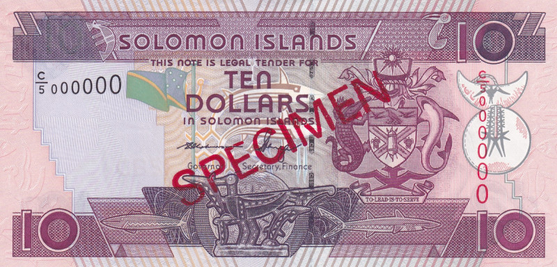 Solomon Islands, 10 Dollars, 1996, UNC, p20s, SPECIMEN
UNC
Estimate: USD 20 - ...