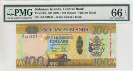 Solomon Islands, 100 Dollars, 2015, UNC, p36a
UNC
PMG 66 EPQ
Estimate: USD 40 - 80
