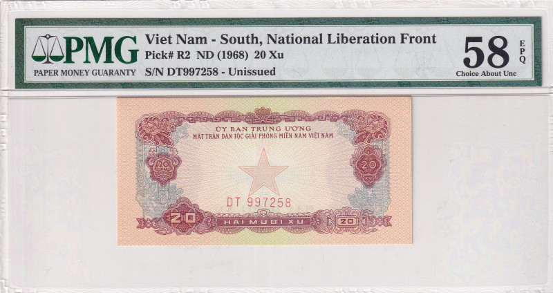 South Viet Nam, 20 Xu, 1968, AUNC, pR2
AUNC
PMG 58 EPQ
Estimate: USD 50 - 100